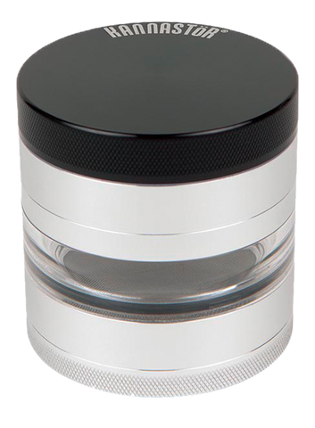 Kannastor Grey Mid Clear 4-part Grinder - Puff Puff Palace