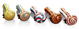 Calvo ''Circled Spoon'' Glass Smoking Pipe - Red/Black/Yellow
