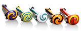 Calvo ''Thin Spoon'' Glass Smoking Pipe - Yellow/Purple
