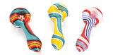 Calvo ''Thick Spoon'' Glass Smoking Pipe - Yellow/Blue
