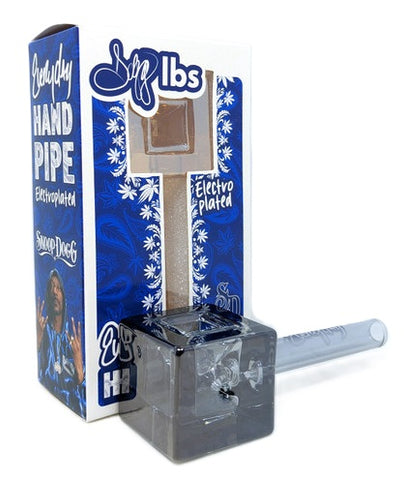 Dogg Lbs ''Electroplated Cube'' Glass Hand Pipe - Smoke