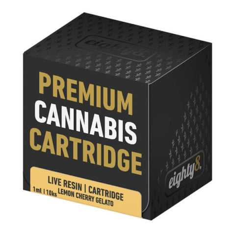 Eighty8 CBD Live Resin Oil Cartridge - Lemon Cherry Gelato