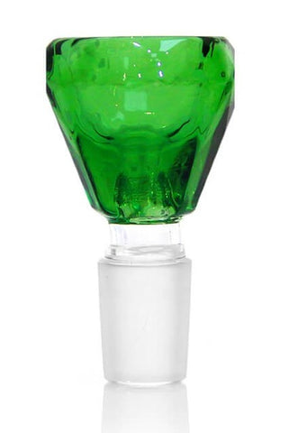 Diamond Shaped Glass Bong Bowl - Green (18 mm)