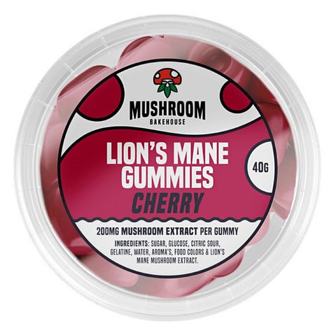 Mushroom Bakehouse Lion's Mane Gummies 200mg - Cherry