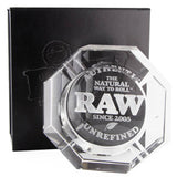 RAW Lead Free Crystal Glass Ashtray Giftbox