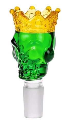 Skull King Glass Bong Bowl - Green (18 mm)