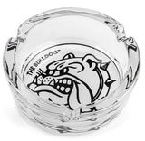 The Bulldog White Glass Ashtray