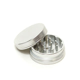 Anodised Grinder 50mm 2 parts - Silver - Puff Puff Palace