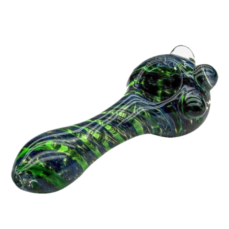 Colour Changing Glass Pipe Green/Blue - Puff Puff Palace